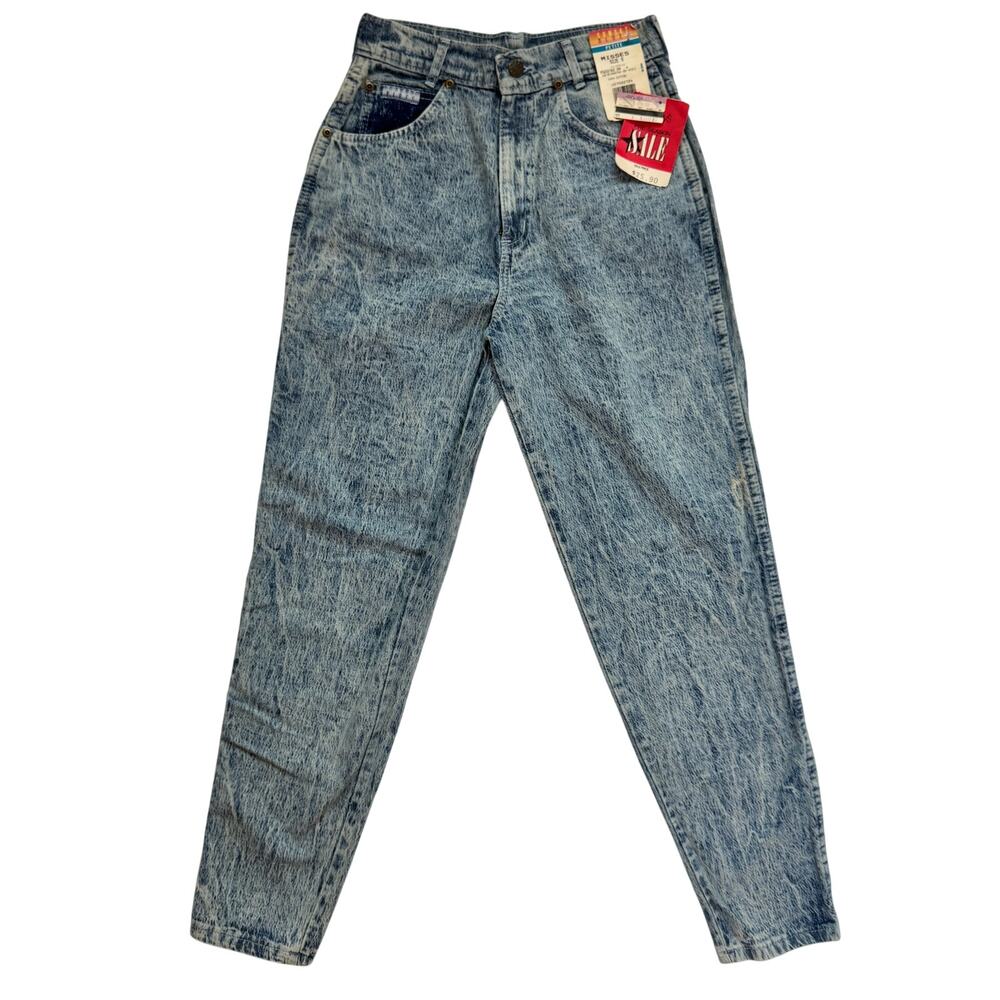VTG 80s NWT High Rise Acid Wash Jeans Women's 8 Petite Americana USA Deadstock - Picture 2 of 15